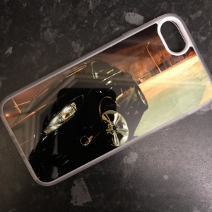 прозрачный силиконовый чехол на 7 айфон с печатью