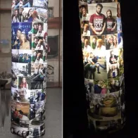 Напольный светильник с фото на 1 год отношений парню от деву
