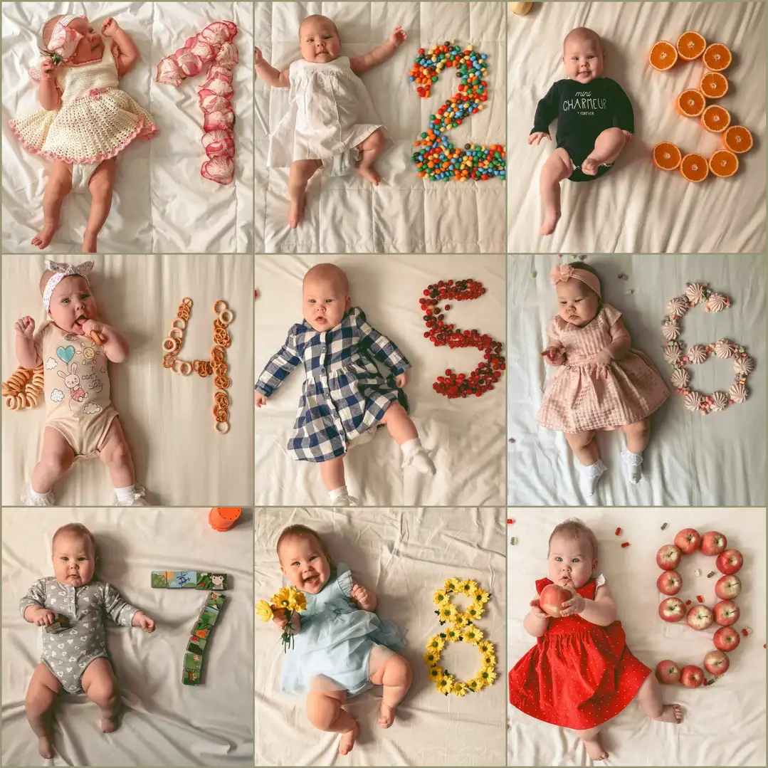 Идеи для фотосессии по месяцам для малышей