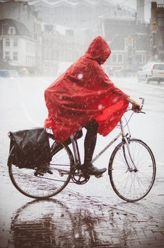 фото на велосипеде в дождь