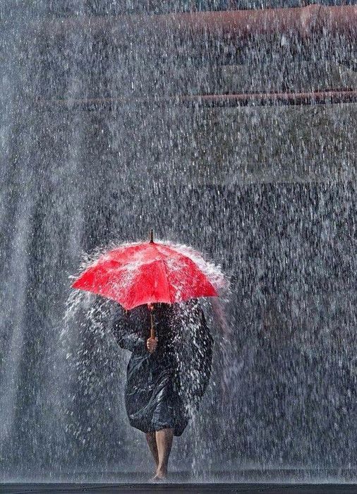стильные фото с красным зонтом