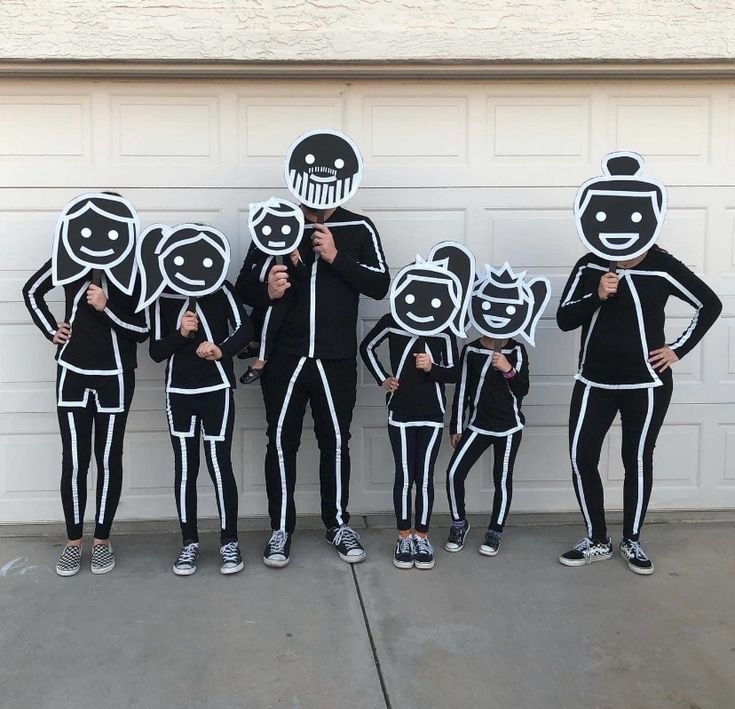 простые костюмы на хэллоуин для многодетной семьи
