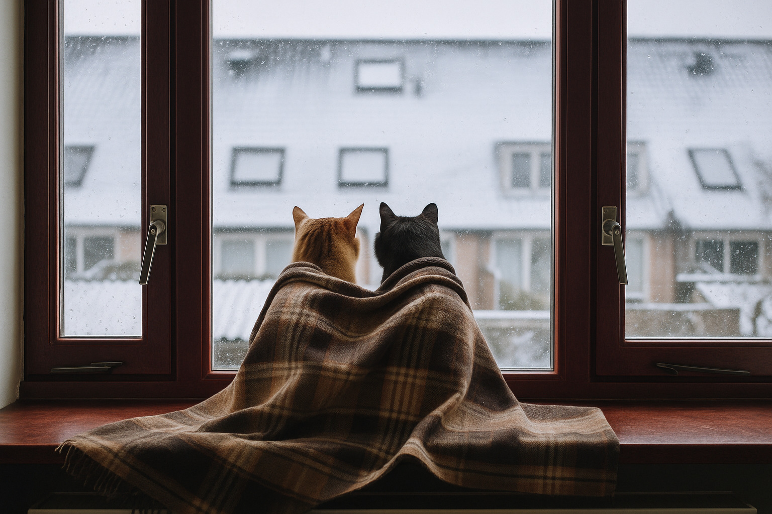 Котики в пледе